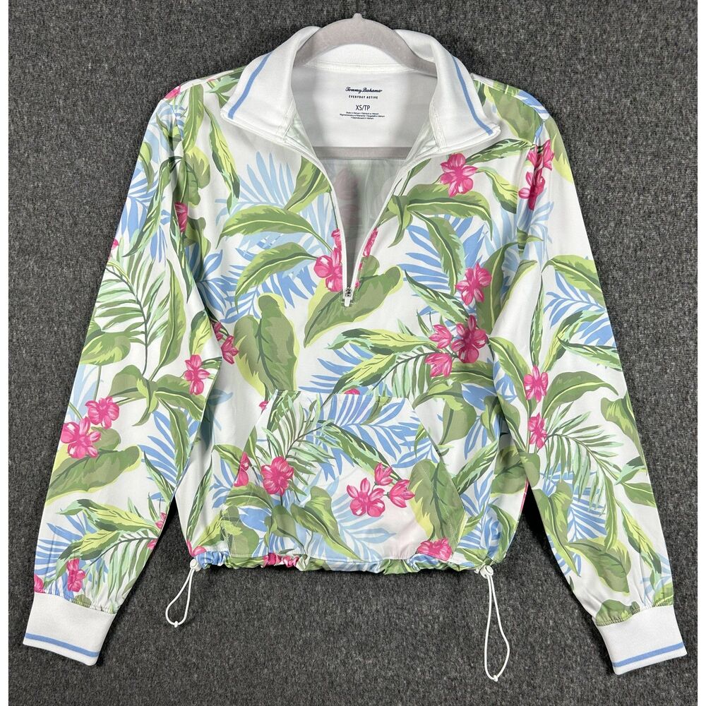 Tommy Bahama Everyday Active Tropical Floral 1/2 Zip Pullover Jacket XS NWT